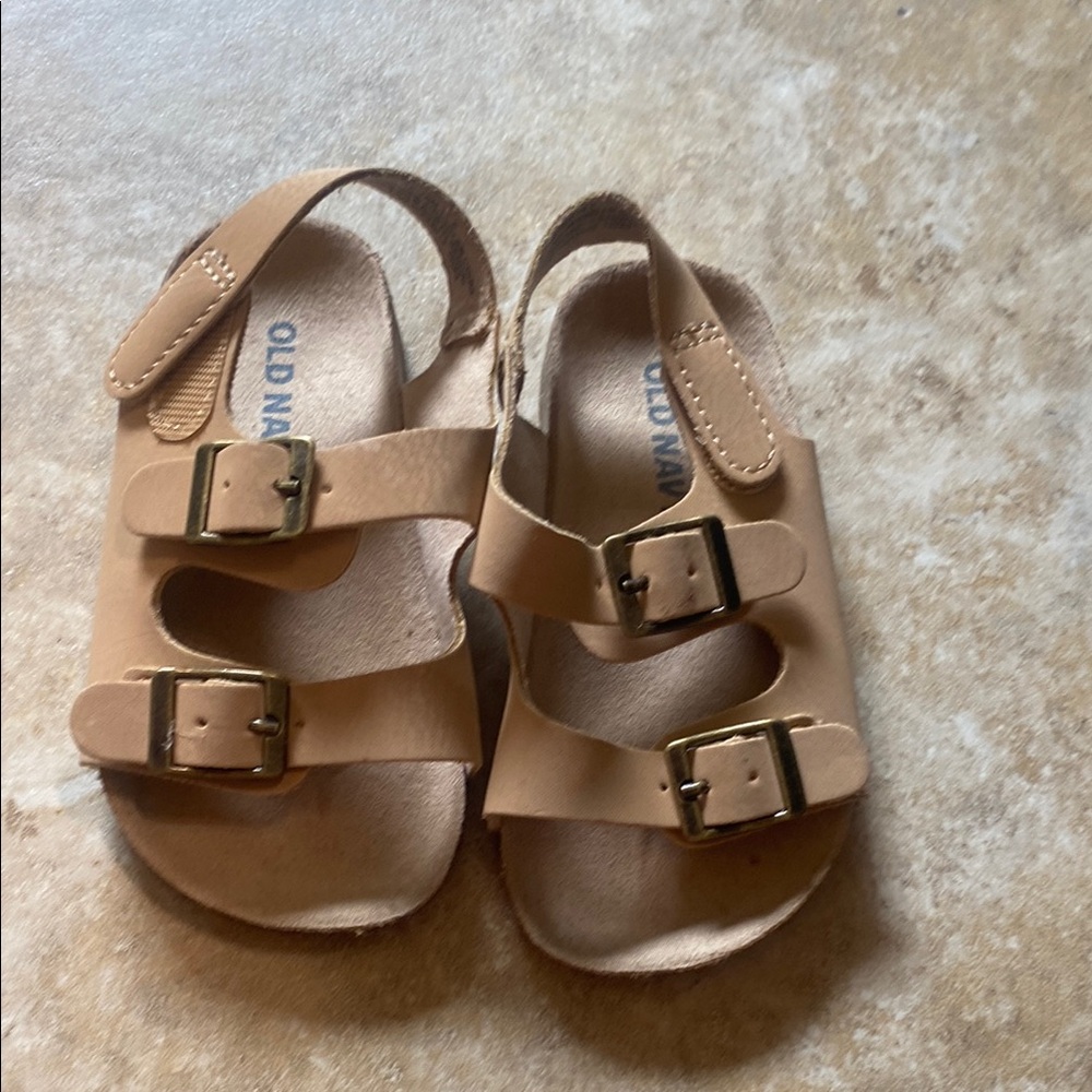 Old Navy Tan Sandals Minimalist Slip-On Design